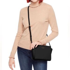 Kate Spade black leather Grand Street Hayden crossbody bag